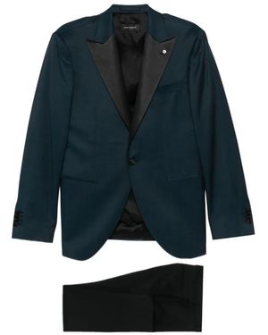 Luigi Bianchi Costume Trois Pièces À Revers Pointus - Blue