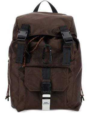 A.P.C. Logo-Buckle Backpack - Black