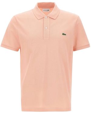 Lacoste Ribbed Logo Patch Polo Shirt - Pink