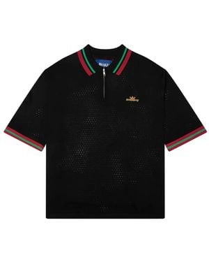 AWAKE NY Mesh Zip-Fastening Polo Shirt - Black
