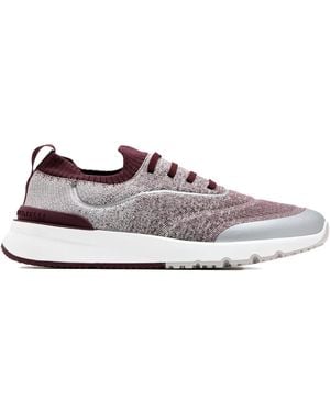 Brunello Cucinelli Knitted Trimmed Trainers - Red