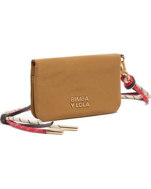 Bimba Y Lola Logo-Plaque Rope-Strap Wallet - Brown