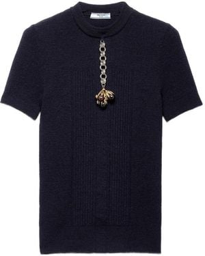 Prada Maglione Con Decorazione - Blu