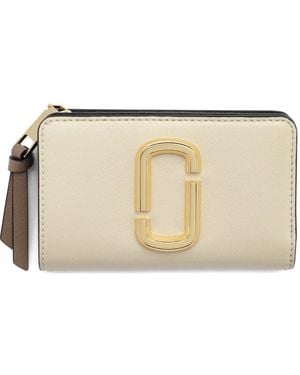 Marc Jacobs The Snapshot J-Marc Logo-Plaque Wallet - Natural