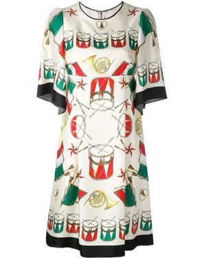 Dolce & Gabbana Drum Print Dress - White