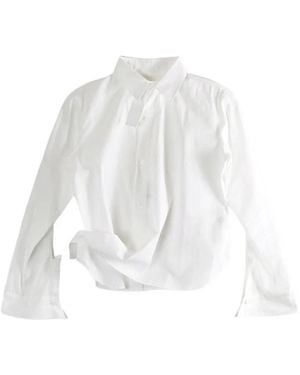 Yohji Yamamoto Chemise Boutonnée À Détail Noué - White