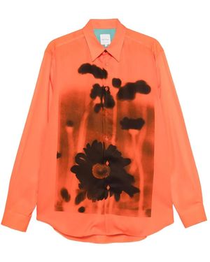 Paul Smith Field Flowers-Print Shirt - Orange