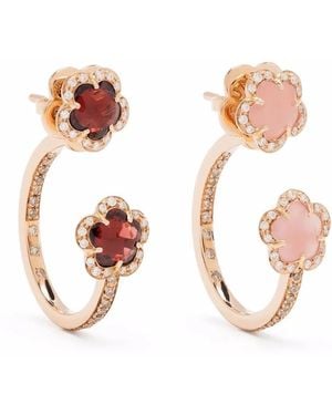 Pasquale Bruni Pendientes Figlia Dei Fiori En Oro De 18 Ct Con Diamantes - Rosa