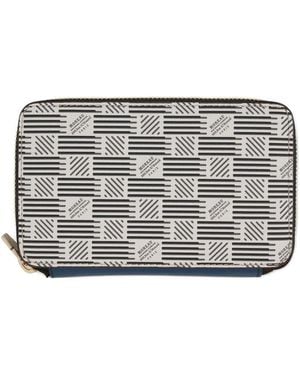 Moreau Signature-Motif Zip-Around Wallet - Grey