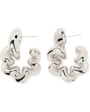 Maria Black Spiral Earrings - White