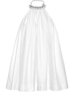 Philipp Plein Crystal-Embellishment Cotton Mini Dress - White