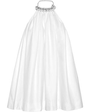 Philipp Plein Crystal-Embellishment Cotton Mini Dress - White