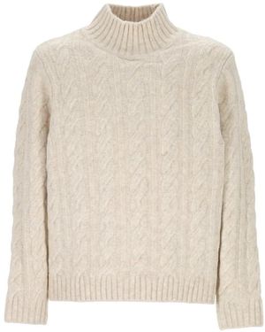 KEELING Cable-Knit High-Neck Jumper - White