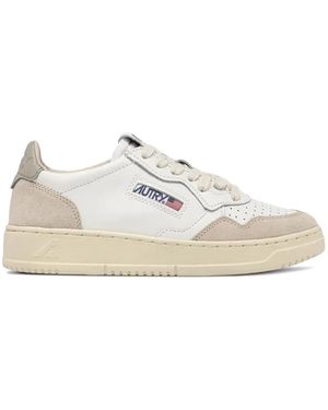 Autry Medalist Suede-Panel Trainers - White