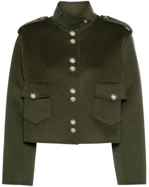 Maje Wool Double-Sided Jacket - Green