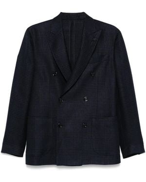 Lardini Checked Blazer - Blue
