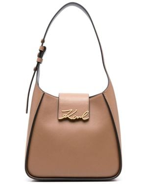 Karl Lagerfeld K/Signature Shoulder Bag - Natural