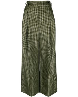 Alexandre Vauthier Hose Mit Hahnentrittmuster - Grün