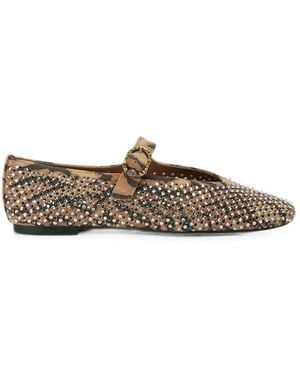 Kurt Geiger Mayfair Crystal-Embellished Ballet Flats - White