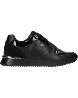 Mexx Fleur Ellen Snakeskin-Effect Panelled Trainers - Black