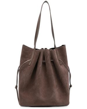 Yuzefi Scallop Drawstring-Closure Tote Bag - Marrone