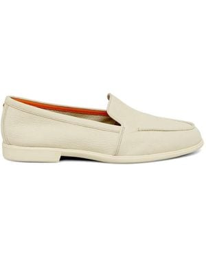 Santoni Mocassins En Cuir Grainé - Natural