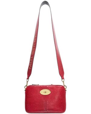 Mulberry Darley Kameratasche Mit Schlangenprint - Rot