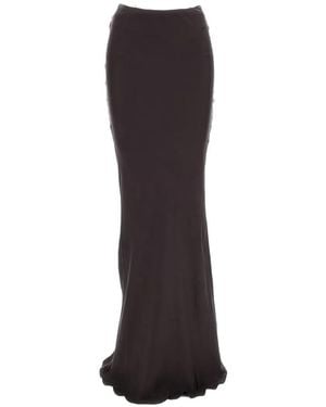 ANDAMANE Ruched Floor-Length Maxi Skirt - Red