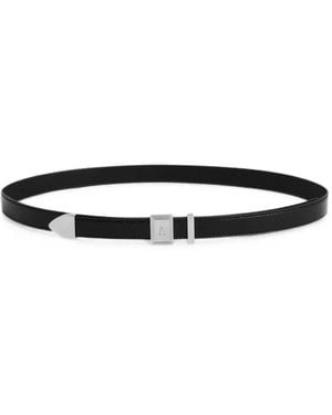 Rabanne Ceinture En Cuir À Boucle Rectangulaire Argentée - Blanc