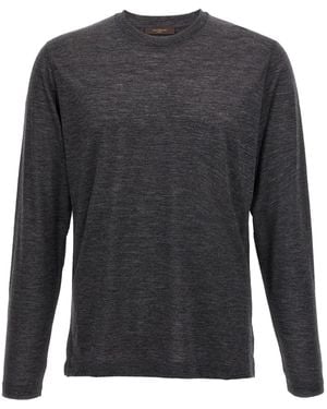 Zanone Crew-Neck Long-Sleeves T-Shirt - Grey