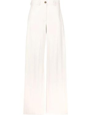 MSGM High-Waisted Straight-Leg Pants - White