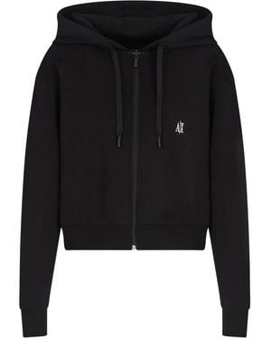 ARMANI EXCHANGE Zip-Up Hooded Jacket - Black