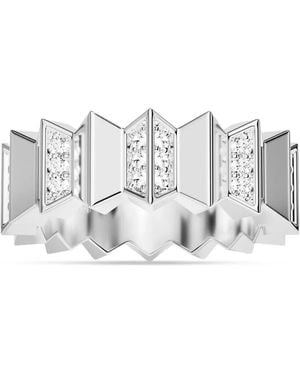 Apm Monaco Up And Down Xl Ring Verfraaid Met Kristallen - Wit