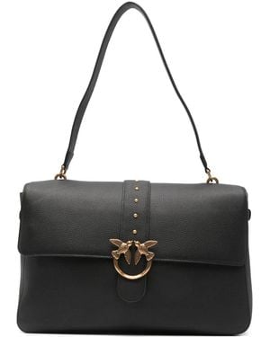 Pinko Love One レザーショルダーバッグ - ブラック