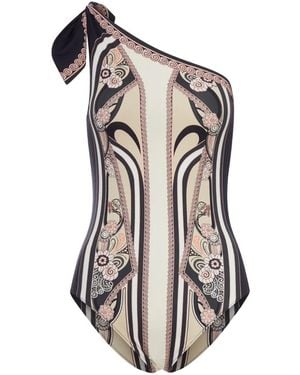 La DoubleJ One-Shoulder Knot Swimsuit - Natural