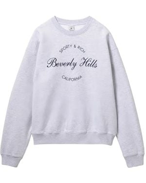 Sporty & Rich Logo-Print Cotton Jumper - White