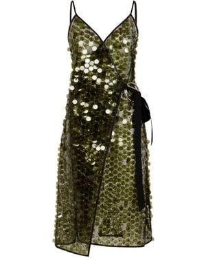Coperni Vestido con aplique de lentejuelas - Verde