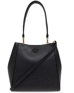 Tory Burch Mcgraw レザー バケットバッグ - ブラック