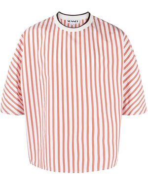 Sunnei Gestreiftes T-Shirt - Pink