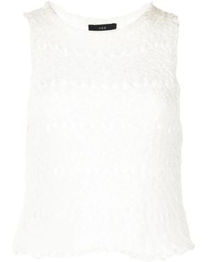 Voz Flammé Knitted Crop Top - White