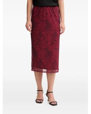 MARC AUREL Midi-Rok Met Patroon - Rood