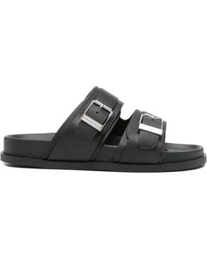 KARL LAGERFELD Kaden Double-Buckle Sandals - Black