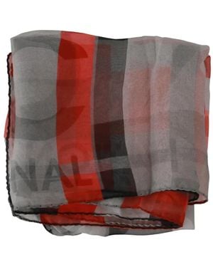 CoSTUME NATIONAL Logo-Print Silk Scarf - Grey