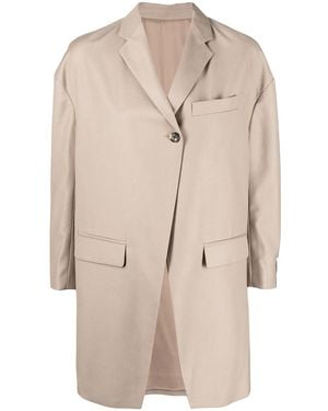 ROKH Single-Breasted Asymmetric Blazer - Natural