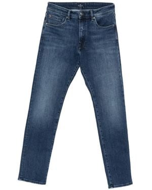 Hackett Belt-Loop Logo-Patch Jeans - Blue