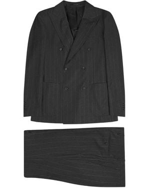 Tagliatore Traje A Rayas Diplomáticas - Negro