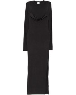 Nanushka Cowl-Neck Side-Split Maxi Dress - Black