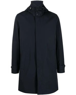 BOGGI Concealed-Front Shirt Raincoat - Blue