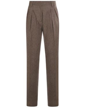 Antonelli Herringbone Pants - Gray