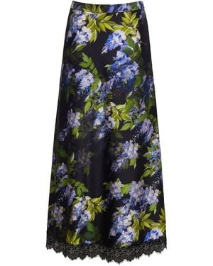 Cara Cara Floral-Lace Skirt - Black